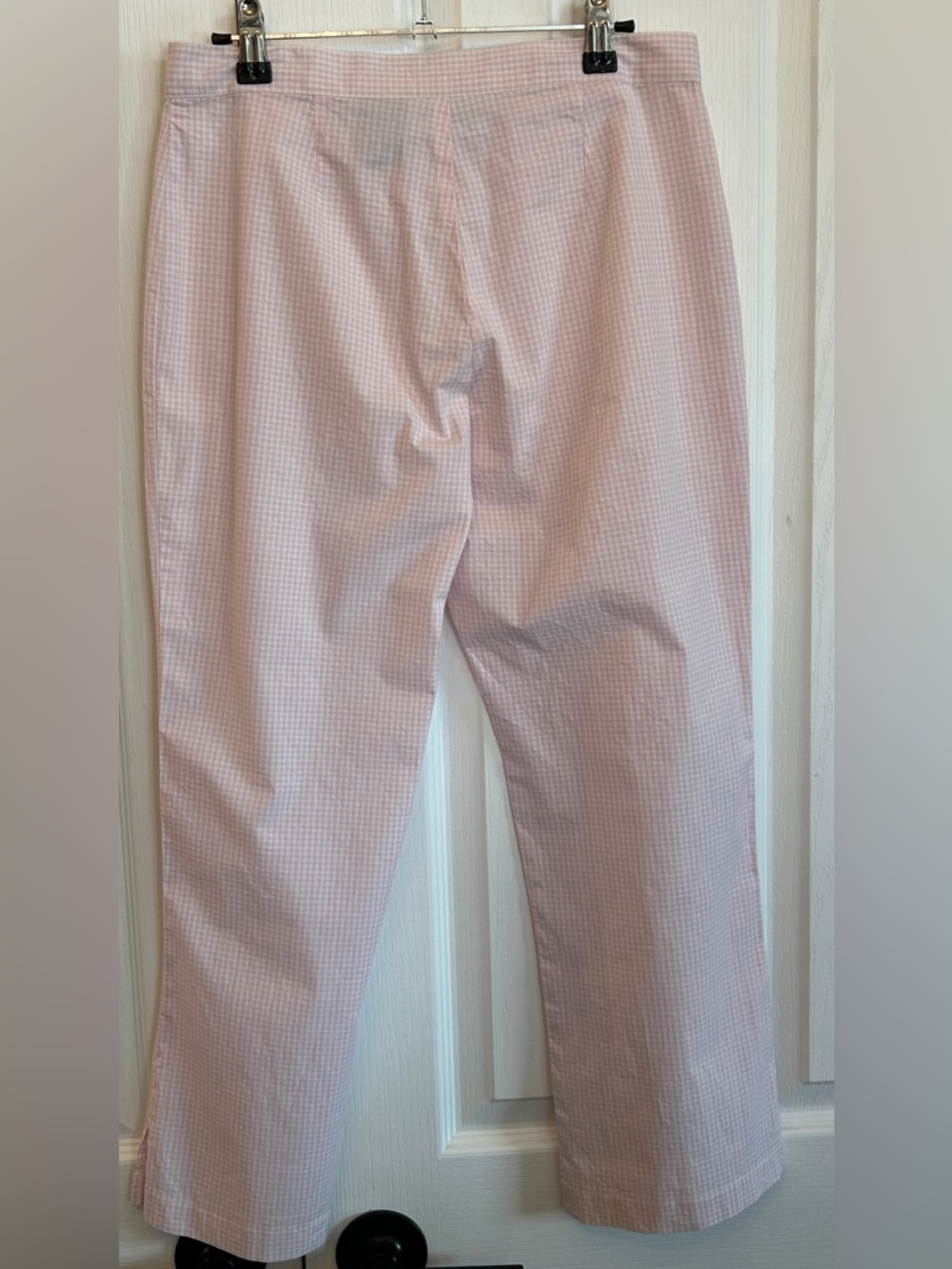 Vintage Pink Gingham Cropped Pants Beechers Brook S Cotton EUC - Picture 6 of 7